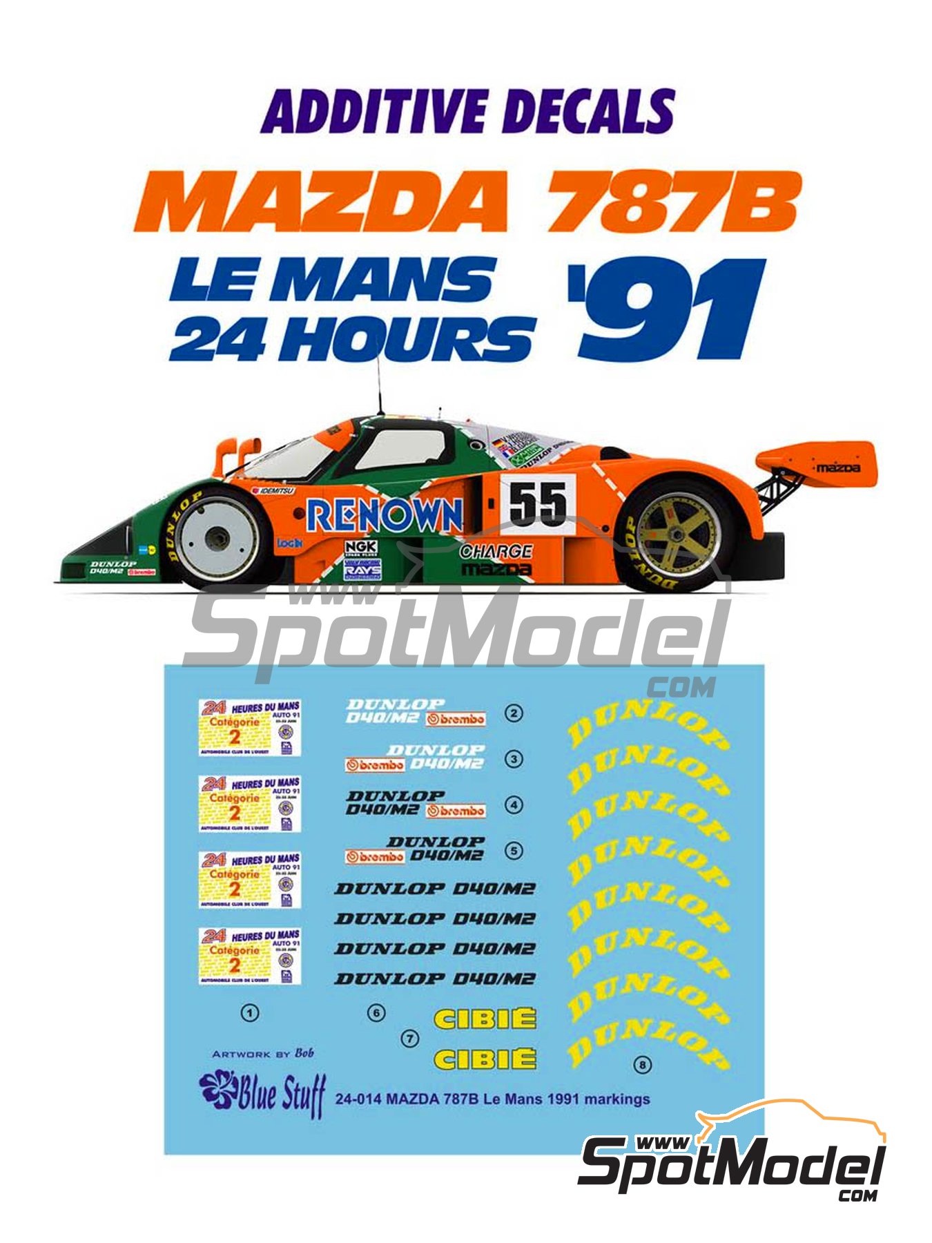 Blue Stuff 24-014: Marking / livery 1/24 scale - Mazda 787B